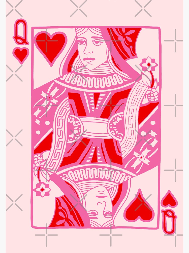 Thumbnail 3 of 3, Sticker, Queen of Hearts in Pink designed and sold by heidi-laurel.