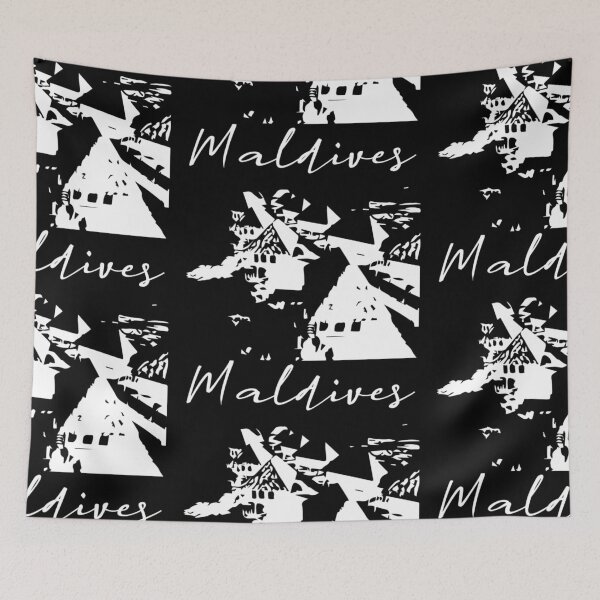 Item preview, Maldives T-shirts gift for all - holidays black and white vibes on the island beach  designed and sold by Shirt-u.