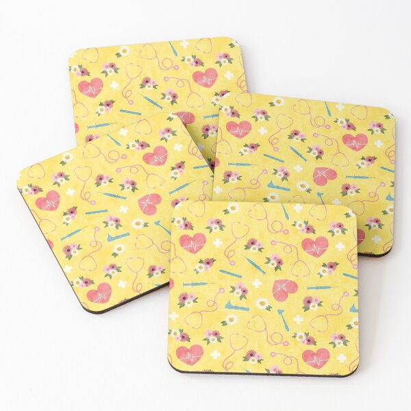 Item preview, Floral Nursing - yellow - Stethoscopes, heart beat, Otoscope designed and sold by littlearrow.