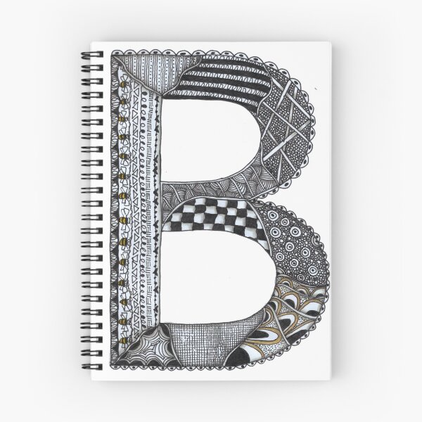 Item preview, B Doodled Initial in Black and White designed and sold by Donna Norton.