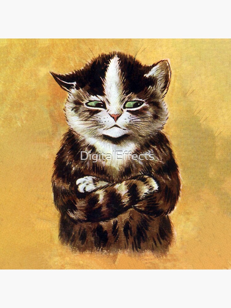 Louis Wain Thinking Cat Art Print