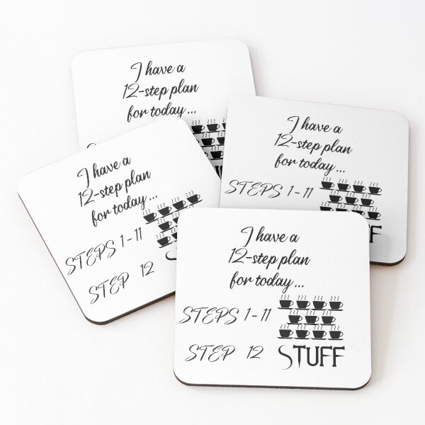 Item preview, Black Coffee 12 Step Plan - funny coffee lovers designed and sold by Kashear.