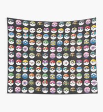 Pokemon Pokeball Black Wall Tapestry