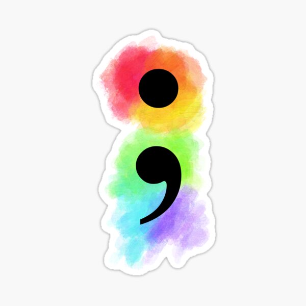 Item preview, Rainbow Semicolon designed and sold by dust-designs.