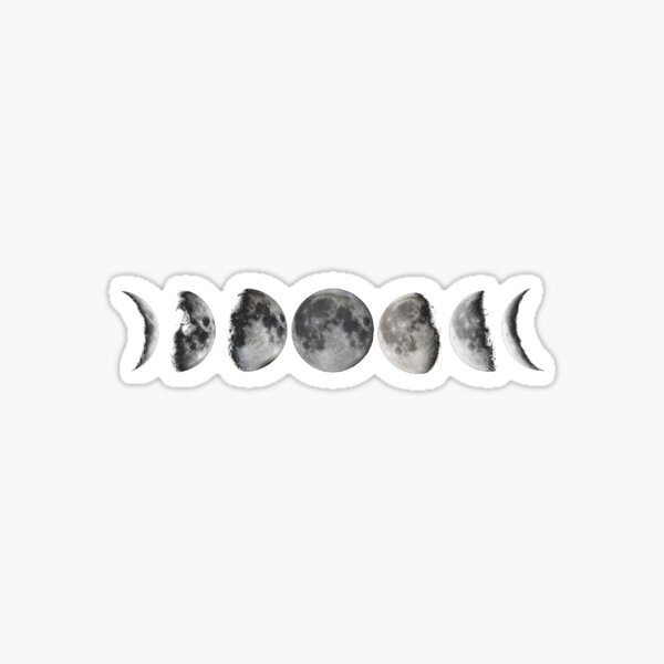 Black cat icon and moon phase' Sticker