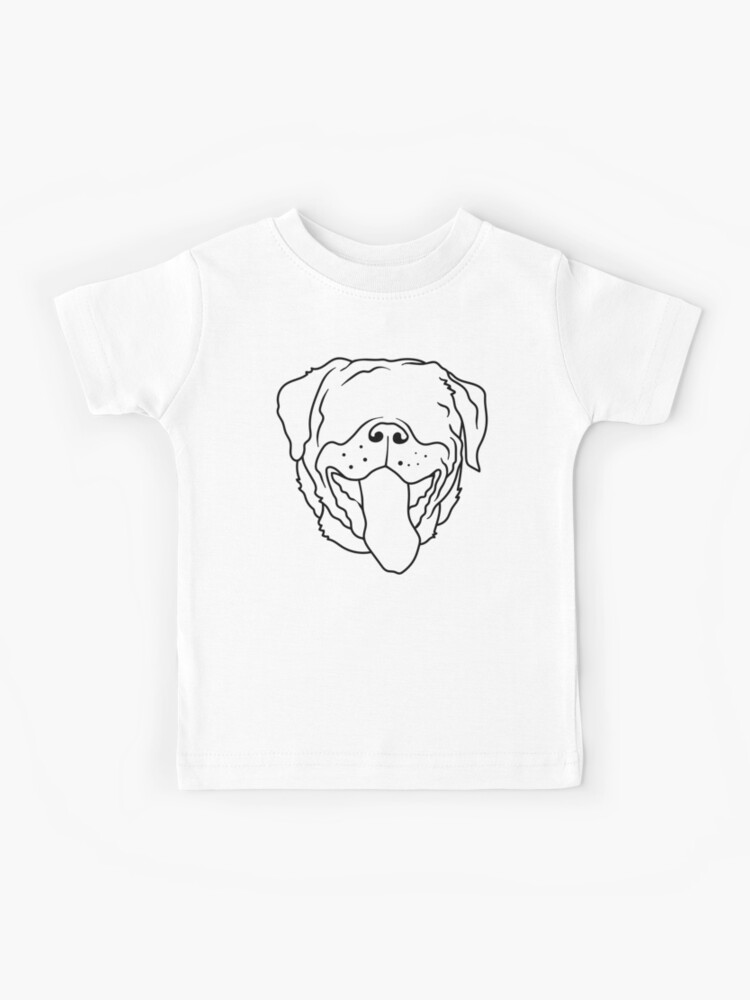 Rottweiler Face Line Art | Kids T-Shirt