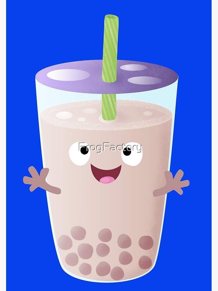 "Cute happy bubble tea boba cartoon character" Poster by FrogFactory