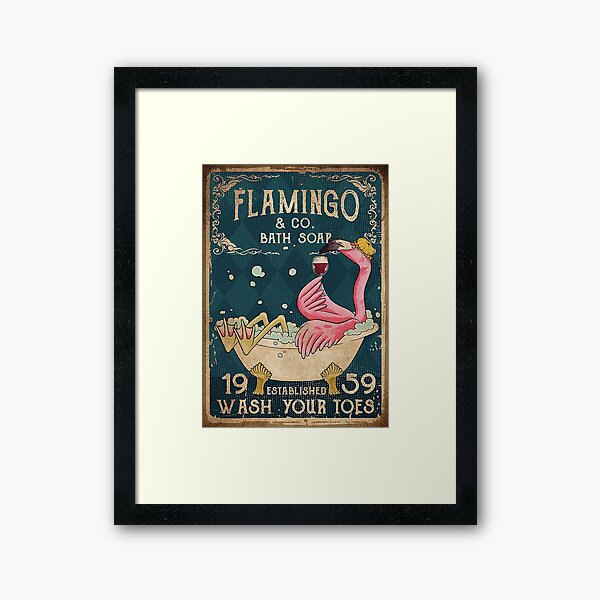Item preview, Flamingo Co Bath Soap Wahs Your Toes Poster designed and sold by Eglantine-1.