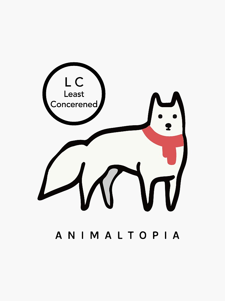 "Animaltopia - Arctic Fox : IUCN Red List (LC). " Sticker by