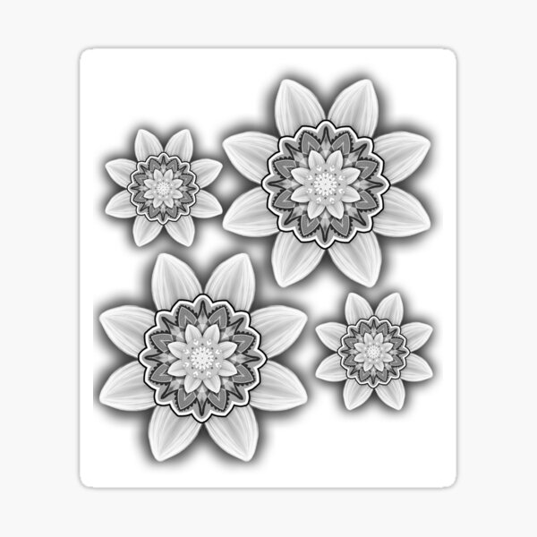 Flor rosa en gris Pegatina