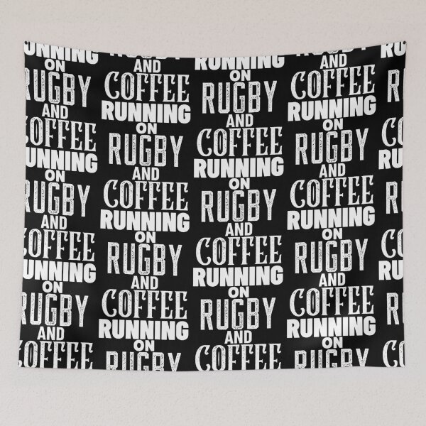 Item preview, Running On Rugby And Coffee, Funny Rugby And Coffee Gift For Mum's, Dad's, Brother's, and Sister's designed and sold by BigJackTees.