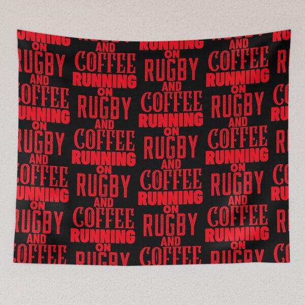 Item preview, Running On Rugby And Coffee, Funny Rugby And Coffee Gift For Mum's, Dad's, Brother's, and Sister's designed and sold by BigJackTees.