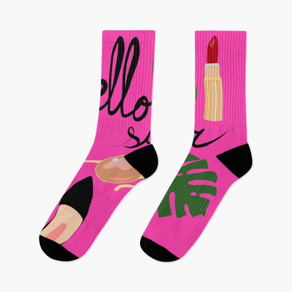 Item preview, Hello Summer fashion print on pink designed and sold by orangerinka.