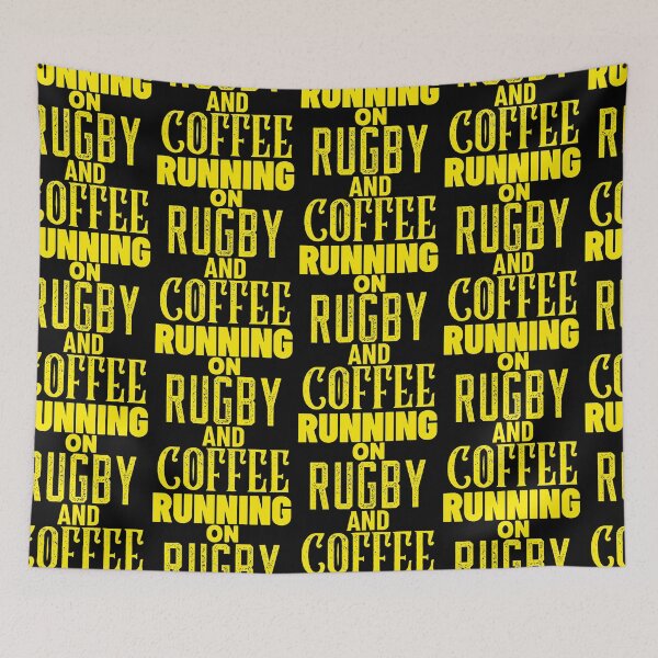Item preview, Running On Rugby And Coffee, Funny Rugby And Coffee Gift For Mum's, Dad's, Brother's, and Sister's designed and sold by BigJackTees.