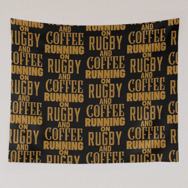 Item preview, Running On Rugby And Coffee, Funny Rugby And Coffee Gift For Mum's, Dad's, Brother's, and Sister's designed and sold by BigJackTees.