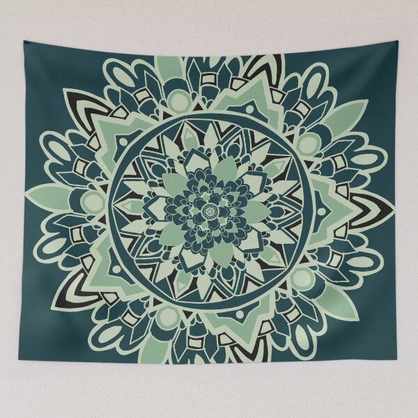 Item preview, Minty Green Mandela designed and sold by IdrisRose.