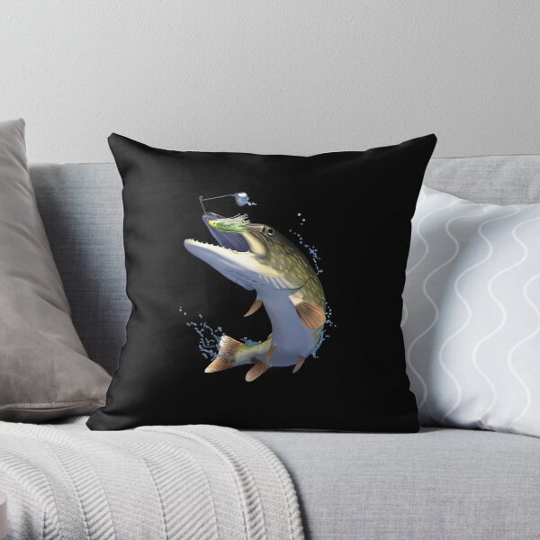 Valentine's Day Gifts for Fishermen Fisherman Valentines Day Fishing Throw  Pillow, 18x18, Multicolor