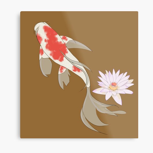 Koi Fisch In Tao Metallbild Von Marinagorban Redbubble