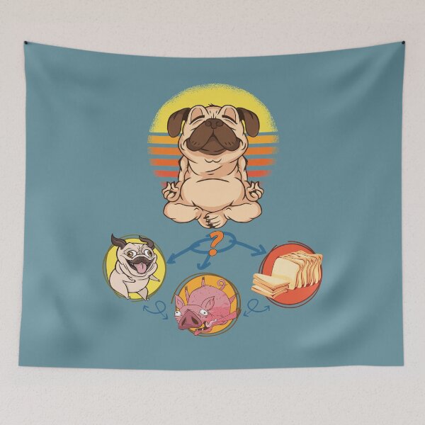 Item preview, Funny Yoga Pug, Dog Pig Loaf of Bread, Artificial Intelligence malfunction, AI image recognition cartoon meme  designed and sold by Ransyn Art.