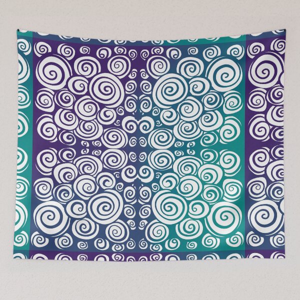 Item preview, Peacock Blue Ombré Doodle Spirals designed and sold by ArtishbyLisa.