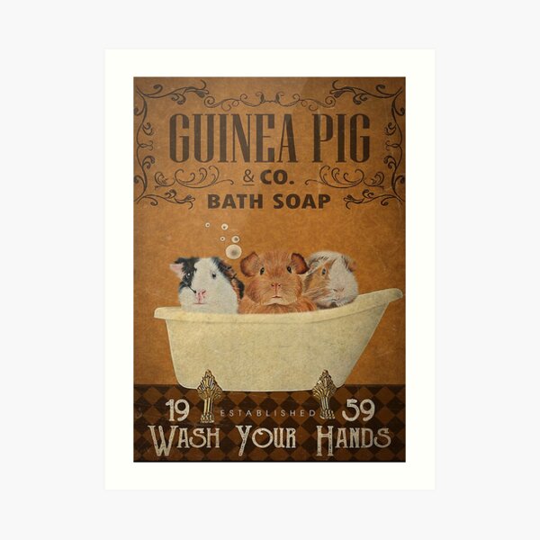 "Guinea Pig Company Bath Soap Wash Your Hands Poster" Art Print by