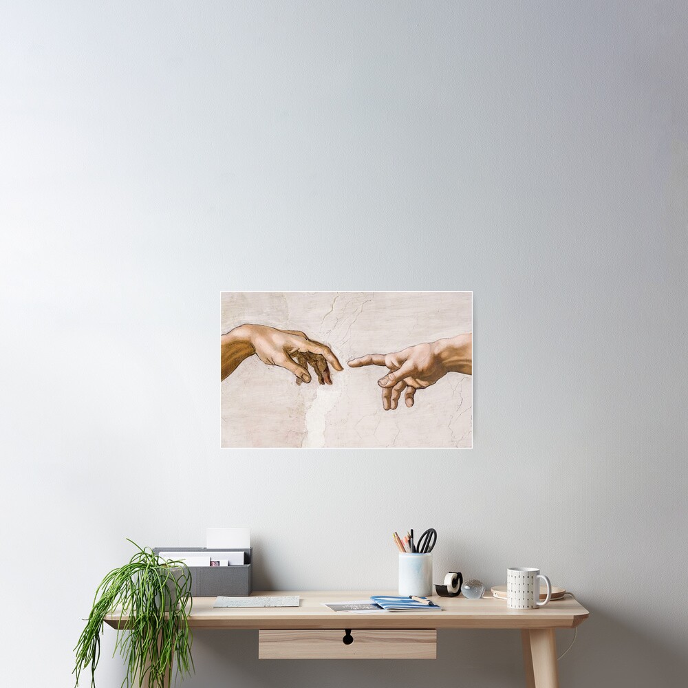 Poster « Mains de Dieu le Père et Adam, plafond de la chapelle Sixtine