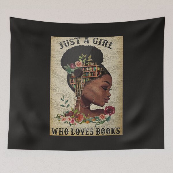 Item preview, Black Girl Just A Girl Who Loves Books Flowers Poster designed and sold by KatharinaSHoch.