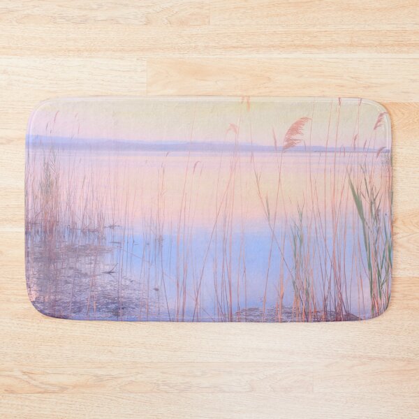 Item preview, Pink and blue sunset sea view with reeds designed and sold by Yulia Sh.