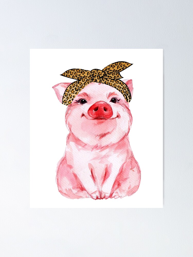 Pig Bandanna Cute T-Shirt Gift For Girls And Women