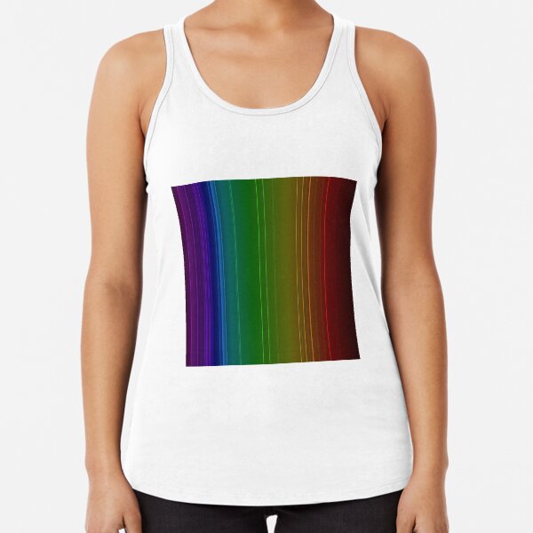 Emission spectrum of oxygen. When an electrical discharge is passed through a substance, its atoms and molecules absorb energy, which is reemitted as EM radiation Racerback Tank Top