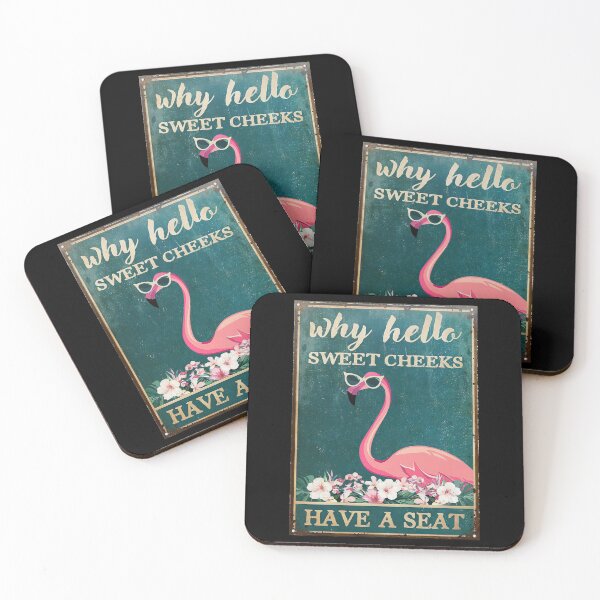 Item preview, Why Hello Sweet Cheeks Have A Seat - Flamingo With Sunglasses designed and sold by Susanspy007.