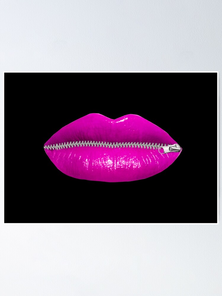 "Lucious purple lips with zipper" Poster for Sale by cmphotographs