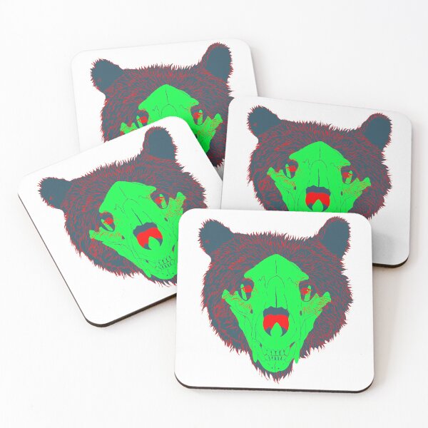 Item preview, colorful bear skull designed and sold by adrart7.