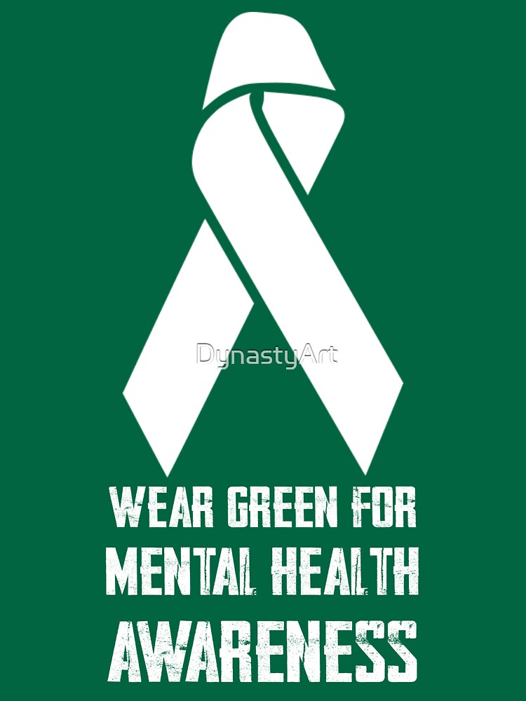 ShirtsBySarah Men's Mental Health Awareness T Shirt Green Shirt I Wear Green Tee Don't Understand Tshirt Brain Gift Mans Unisex Anxiety Depression Black / Small