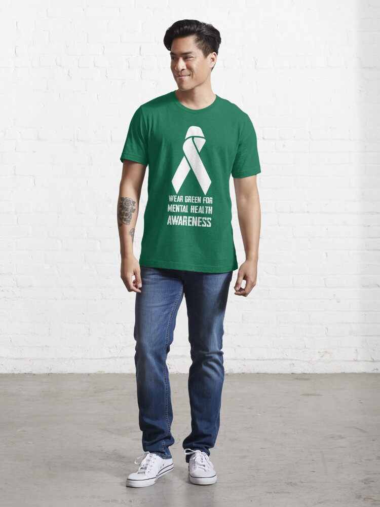 Men's Mental Health T-Shirt Never Count Me Out Mental Health Shirts Green Ribbon Tshirt Mental Health Shirts Typography Forest / 2x Men's