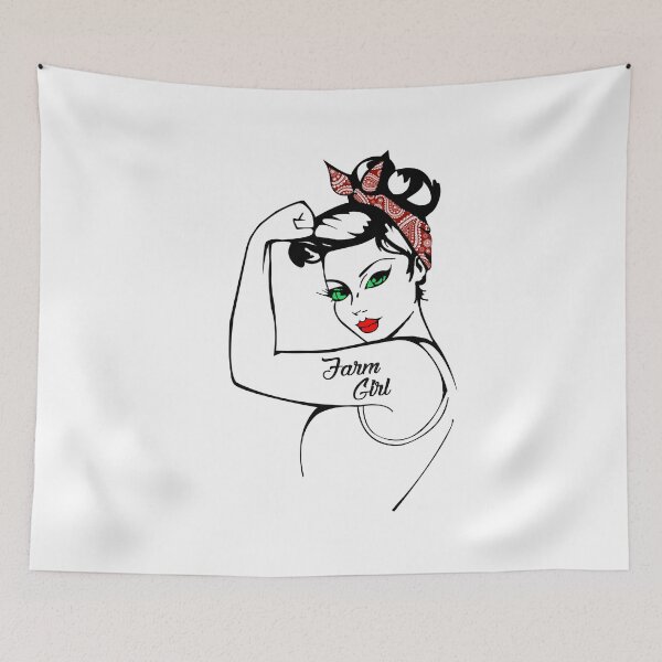 Item preview, Farm girl - Cute girl with paisley bandana. Awesome gift for girl and women love life on the farm designed and sold by Titmit.