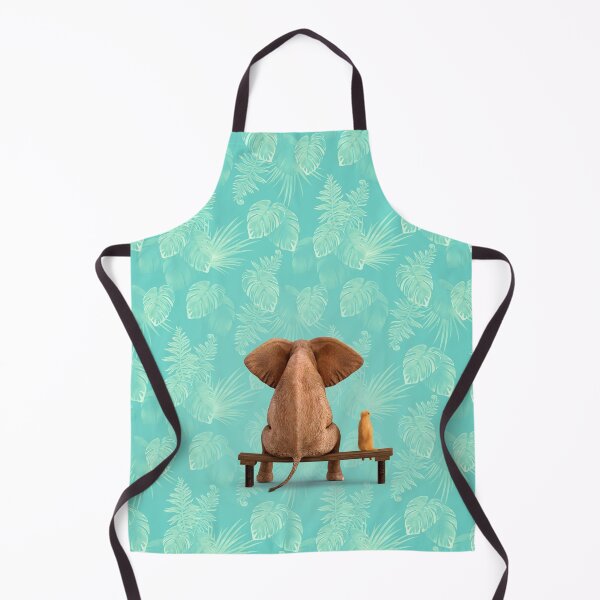 Item preview, elephant and dog sit on menthol floral background designed and sold by Mike Kiev art.