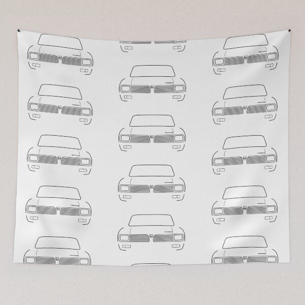 Item preview, Triumph Toledo classic 1970s British car black outline graphic designed and sold by soitwouldseem.