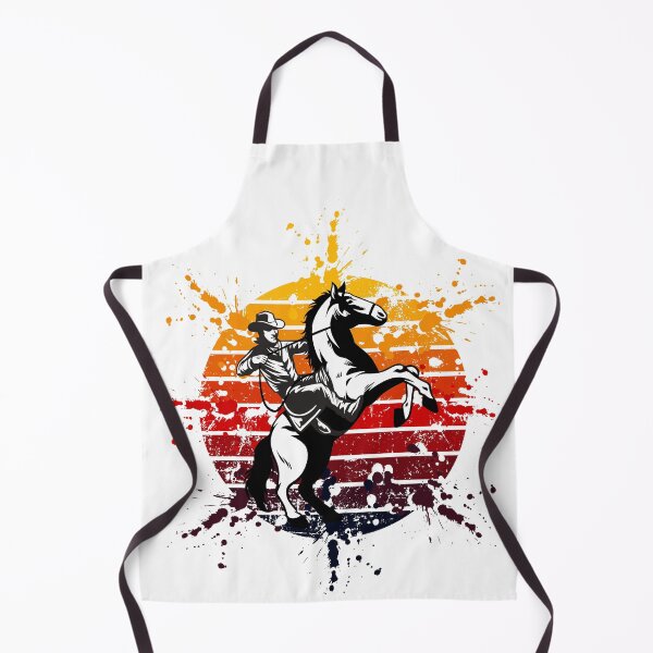 Item preview, Cowboy on horseback - Exploded retro distressed sunset designed and sold by Trantor-Tees.
