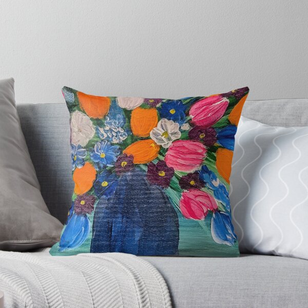 Item preview, Some abstract mixed flowers in a metallic vase  designed and sold by kkartwork.