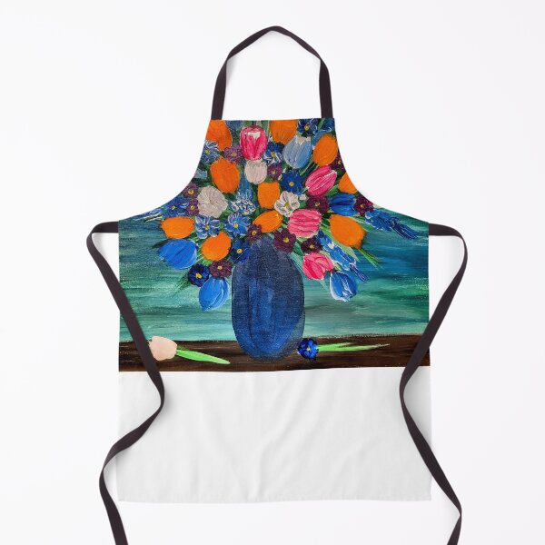 Item preview, Some abstract mixed flowers in a metallic vase  designed and sold by kkartwork.
