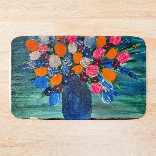 Item preview, Some abstract mixed flowers in a metallic vase  designed and sold by kkartwork.
