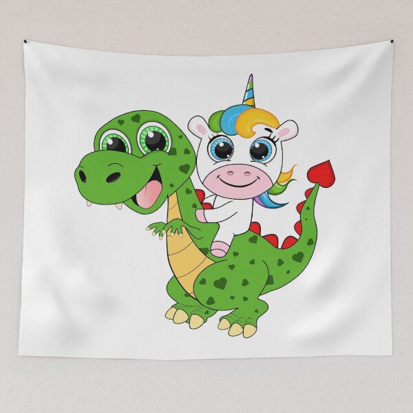 Item preview, Unicorn And Dinosaur - cute and fun designed and sold by AnimalsCartoon.