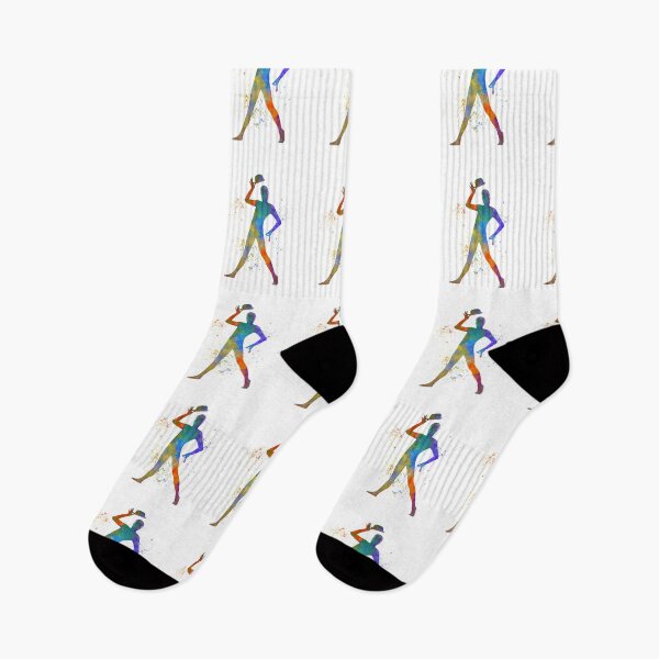 Item preview, performer mime with mask dancing dancer silhouette in watercolor designed and sold by paulrommer.