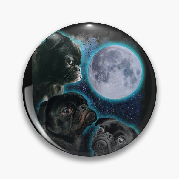 Item preview, Three Pugs moon designed and sold by Ursula Lopez Sorribes.