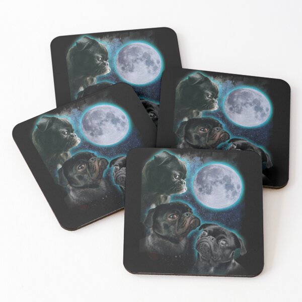 Item preview, Three Pugs moon designed and sold by Ursula Lopez Sorribes.