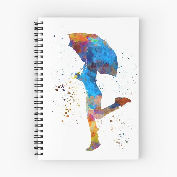 Item preview,  happy woman holding umbrella silhouette in watercolor designed and sold by paulrommer.