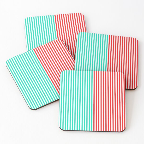 Item preview, Thin Red and Aqua Green Stripes designed and sold by biowvishruti.