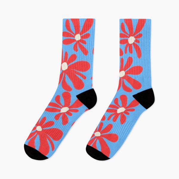 Item preview, Red flowers with blue designed and sold by valdegilde.
