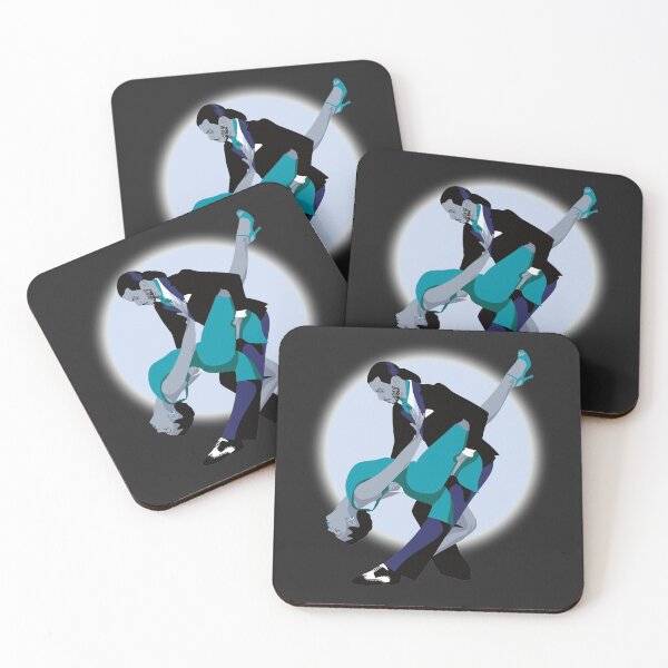 Item preview, Tango Dancers - Turquoise & Blue designed and sold by ladyfacecreates.